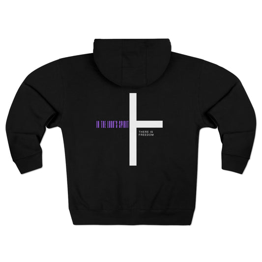 In The Lord Spirit There is Freedom Unisex Premium Full Zip Hoodie